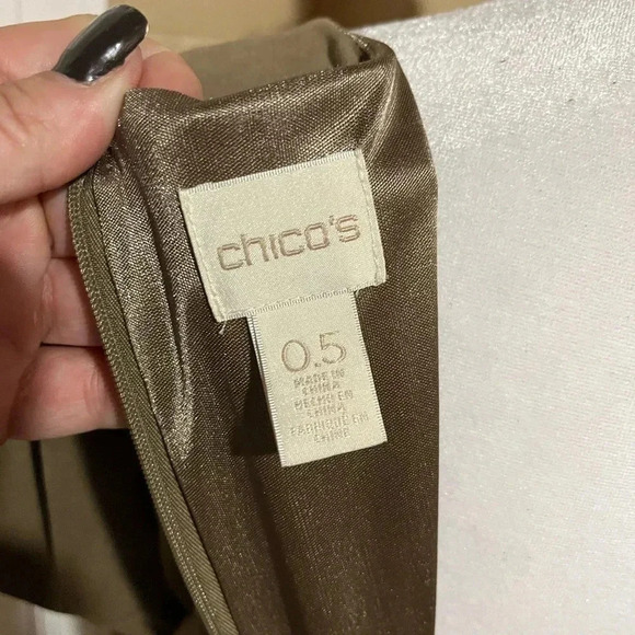 Chicos brown faux suede short sleeve sheath dress 0.5 (small) - Picture 6 of 7